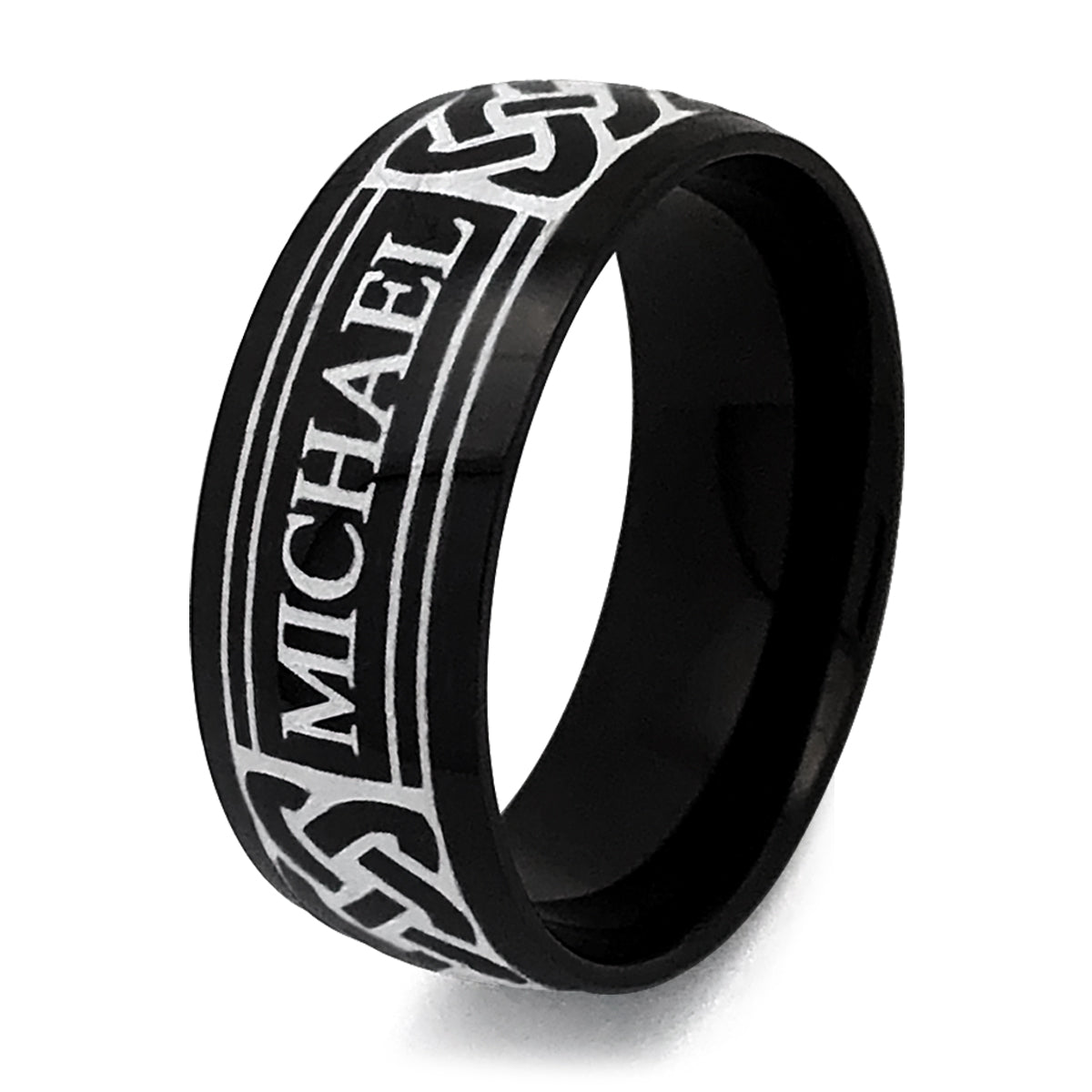 Titanium Rings, Personalized His & Hers Couples Ring Set, 8mm/6mm Anniversary Ring Set TRB405