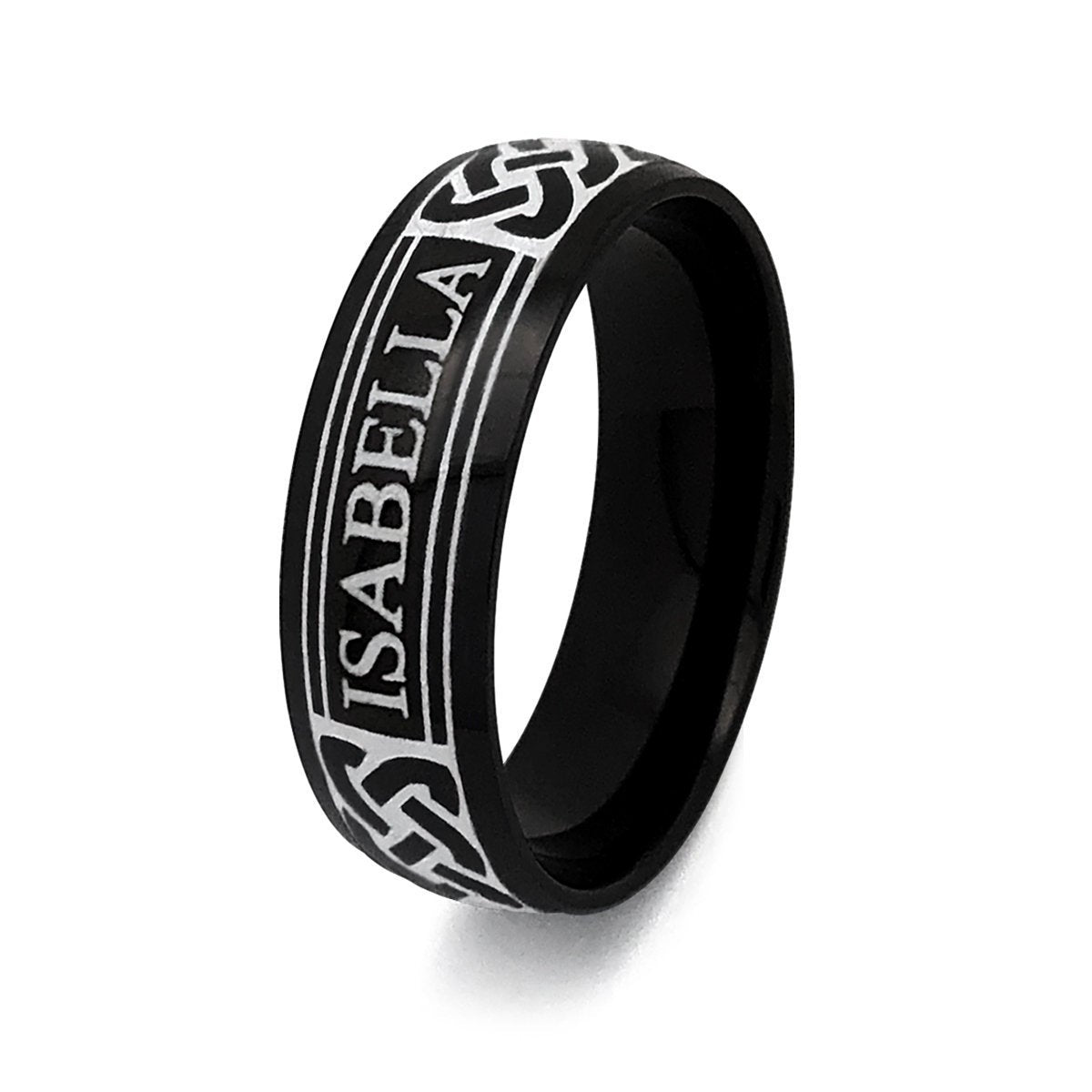 Titanium Rings, Personalized His & Hers Couples Ring Set, 8mm/6mm Anniversary Ring Set TRB405