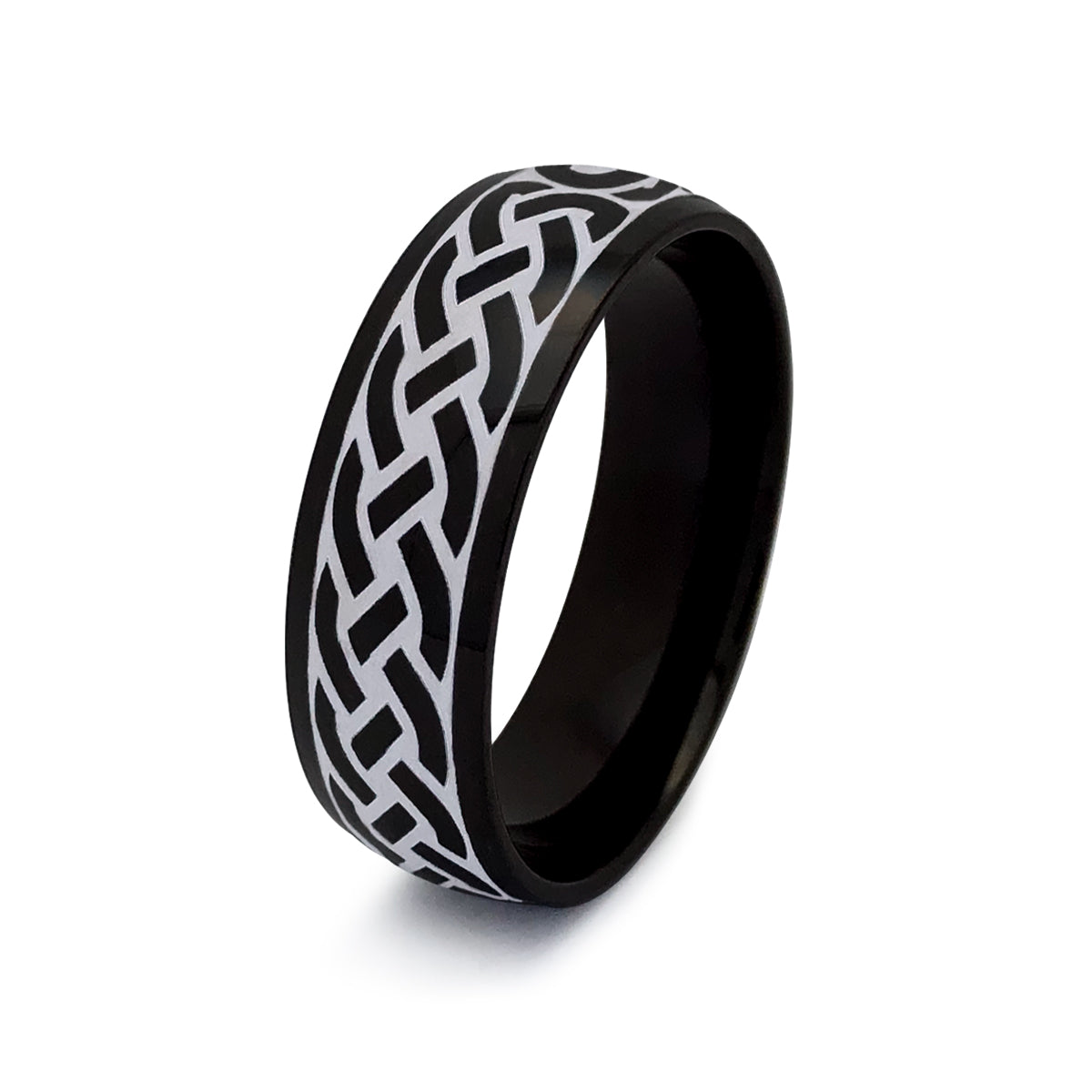 Titanium Rings, Personalized His & Hers Couples Ring Set, 8mm/6mm Anniversary Ring Set TRB406