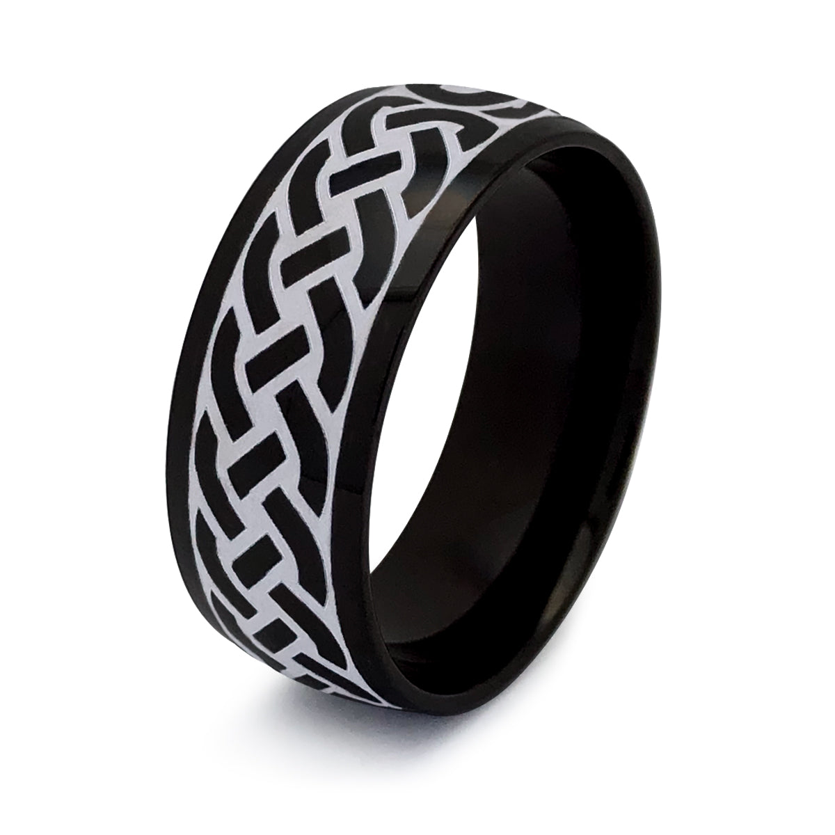 Titanium Rings, Personalized His & Hers Couples Ring Set, 8mm/6mm Anniversary Ring Set TRB406