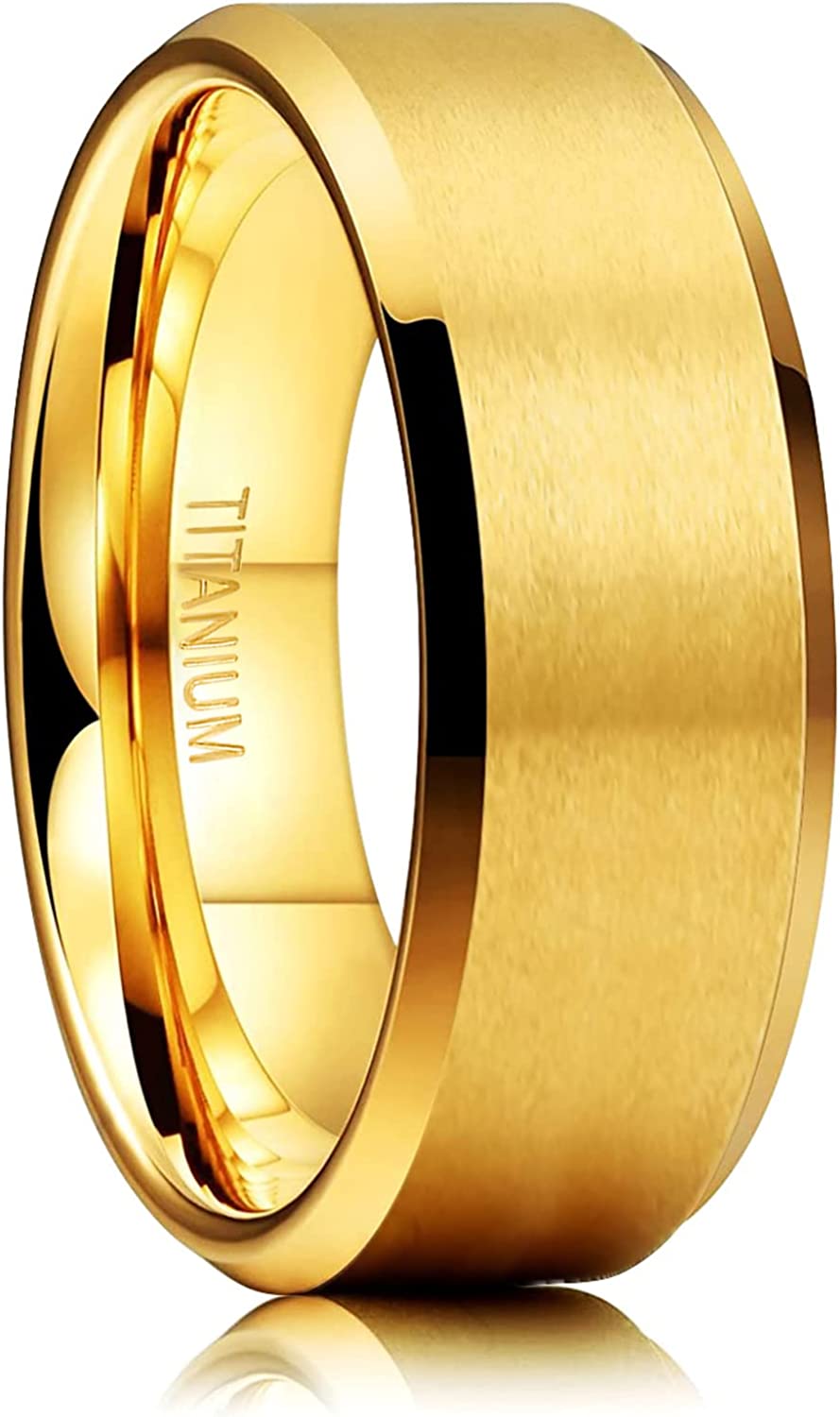 8mm Personalized Titanium Ring Wedding Band Matte Comfort Fit Ring for Men Women Customized Promise Ring Size 7-14 TRB264