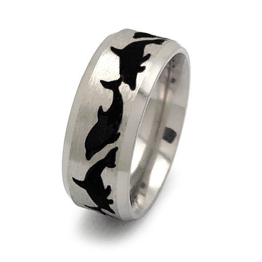 Dolphin Ring, Titanium Ring, Personalized Ring, Sea Jewelry Ocean Gifts for Women Men TRB292